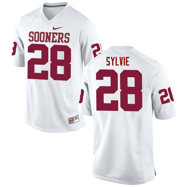 Men Oklahoma Sooners #28 Chanse Sylvie College Football Jerseys Game-White - Click Image to Close